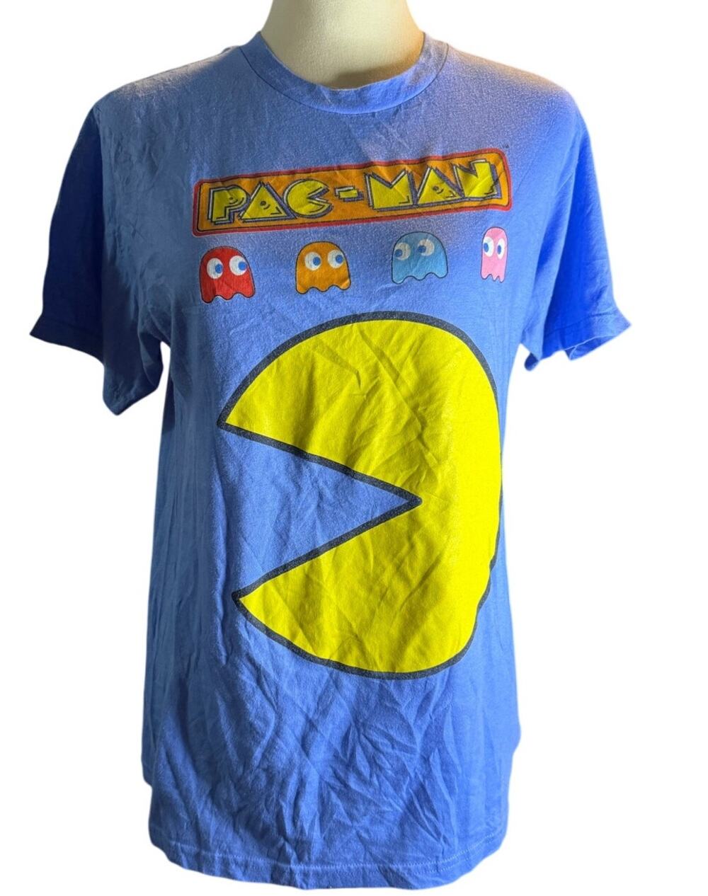 Mad Engine Pac-Man 80s Retro Arcade Game Graphic Tee, Blue, Unisex Medium